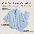 Women's Linen Two-Piece Set Wide Leg Pants