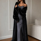 Valeska | Long Plush Faux Mink Knit Coat