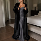 Valeska | Long Plush Faux Mink Knit Coat
