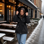 Duvella Faux Fur Hood Double-Layered Puffer Coat