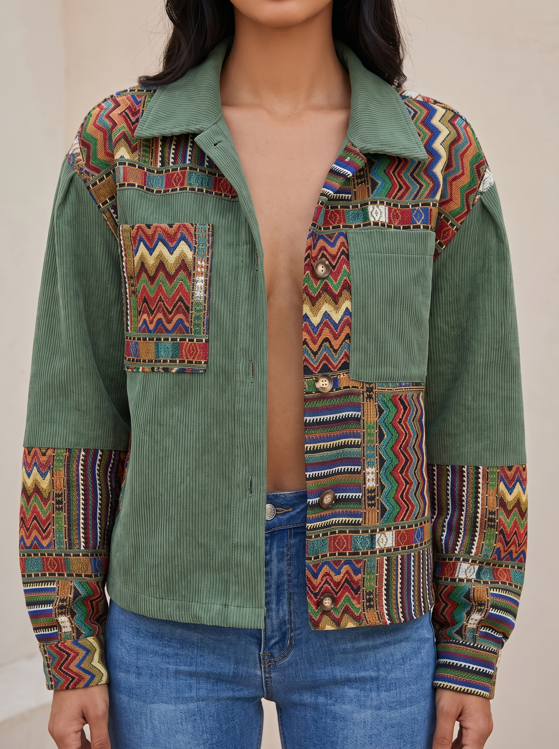 Patchwork Corduroy Jacket