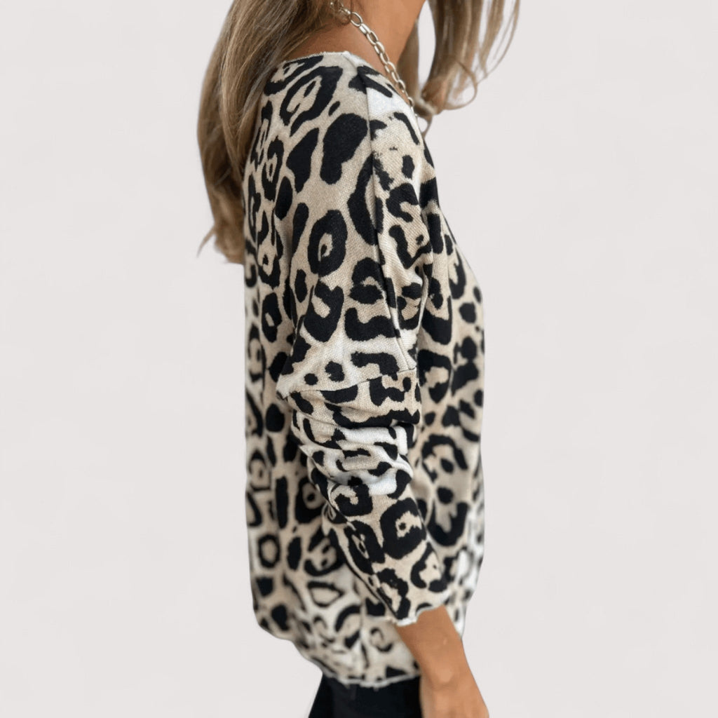 Women's Leopard Print Long Sleeve Top