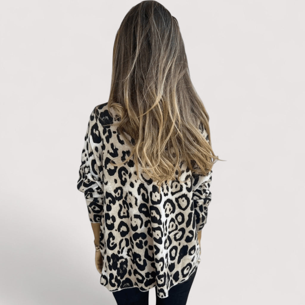 Women's Leopard Print Long Sleeve Top