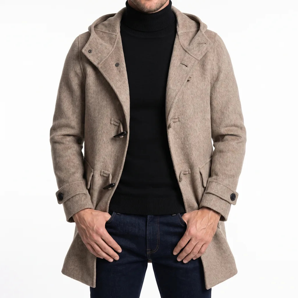 men's Hooded Wool Coat