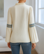 Women's Embroidered V-Neck Blouse