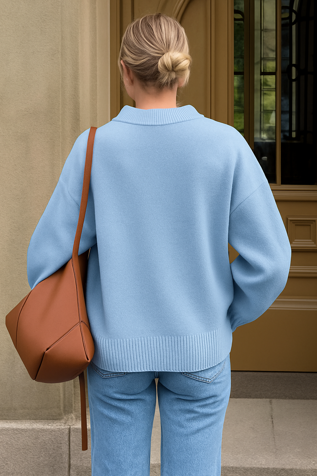 Women's Oversized Mock Neck Sweater
