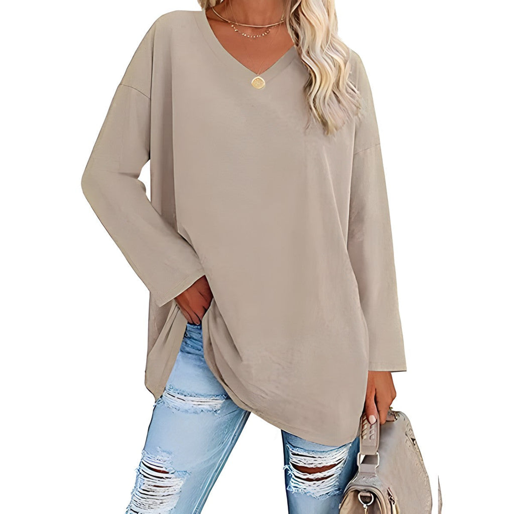 Women's V-Neck Long Sleeve Tunic