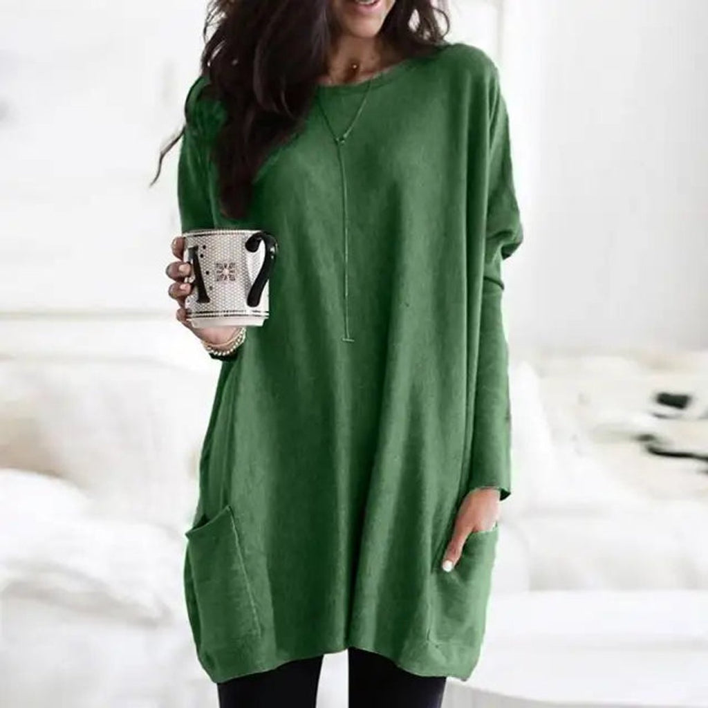 Women's Oversized Long Sleeve Tunic with Pockets