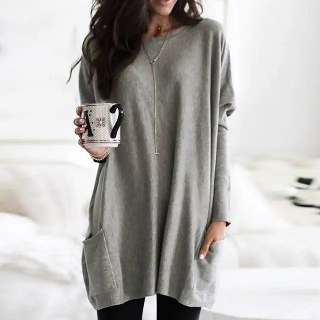 Women's Oversized Long Sleeve Tunic with Pockets