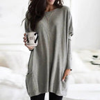Women's Oversized Long Sleeve Tunic with Pockets