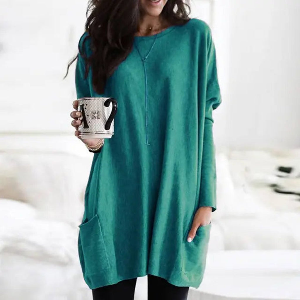 Women's Oversized Long Sleeve Tunic with Pockets