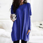 Women's Oversized Long Sleeve Tunic with Pockets