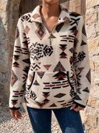Aztec Half-Zip Sherpa Pullover