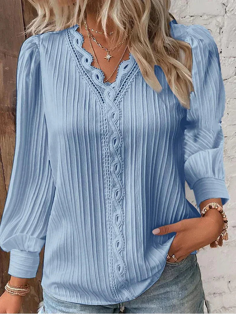 Women's V-Neck Long Sleeve Knit Sweater