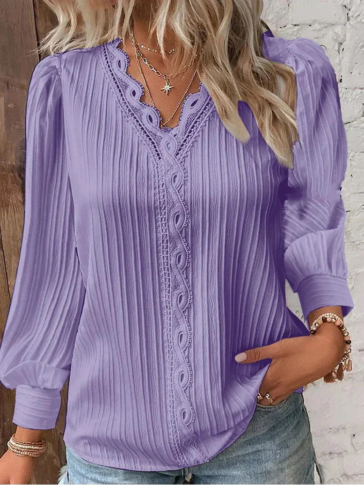 Women's V-Neck Long Sleeve Knit Sweater