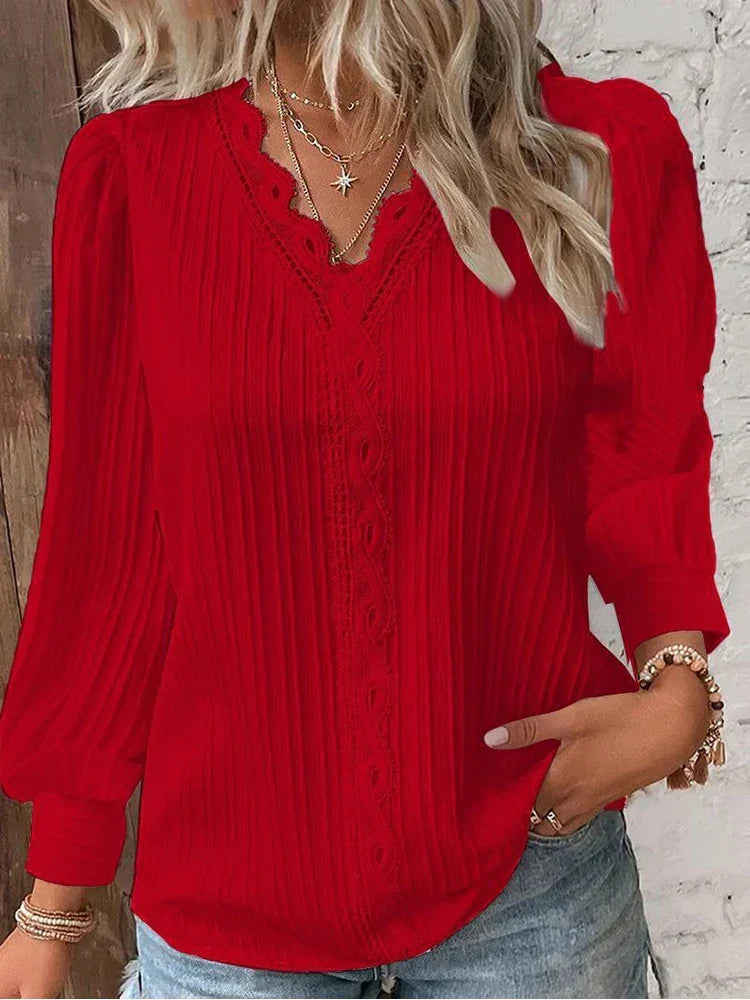 Women's V-Neck Long Sleeve Knit Sweater
