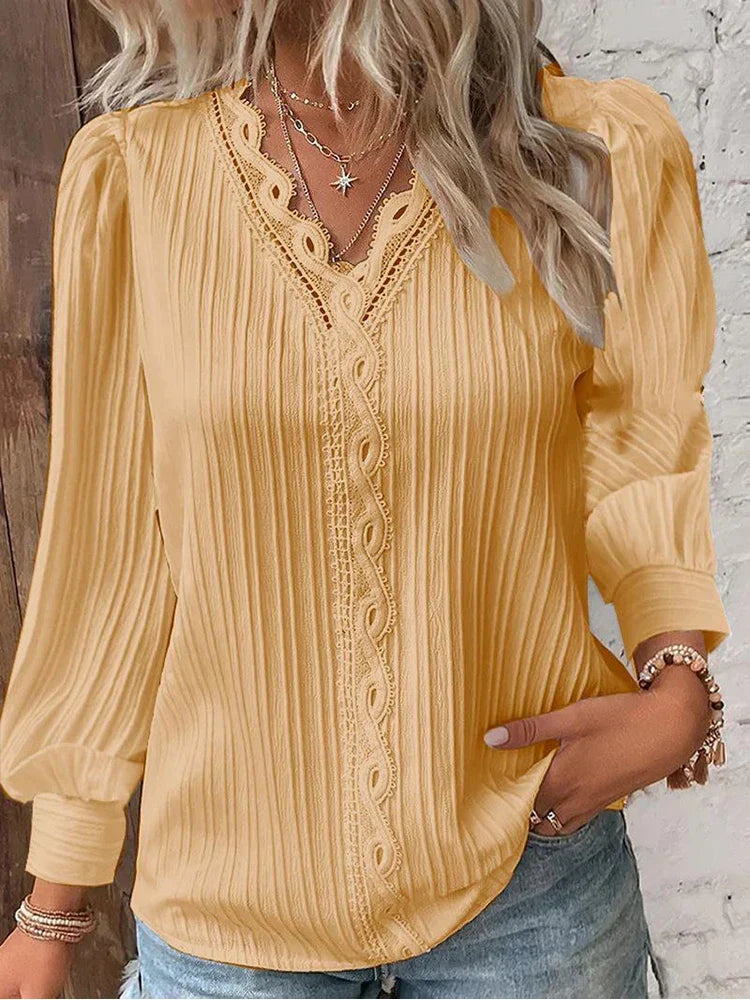Women's V-Neck Long Sleeve Knit Sweater
