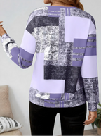 Women's Abstract Print Long Sleeve Top
