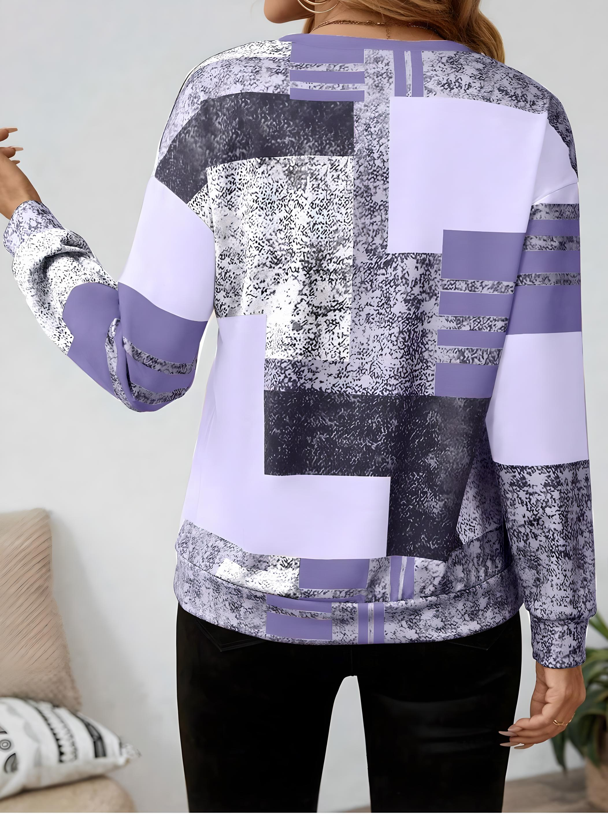 Women's Abstract Print Long Sleeve Top