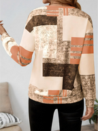 Women's Abstract Print Long Sleeve Top