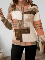 Women's Abstract Print Long Sleeve Top