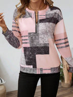 Women's Abstract Print Long Sleeve Top