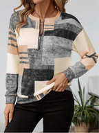 Women's Abstract Print Long Sleeve Top